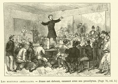 Las reuniones americanas (grabado) de French School
