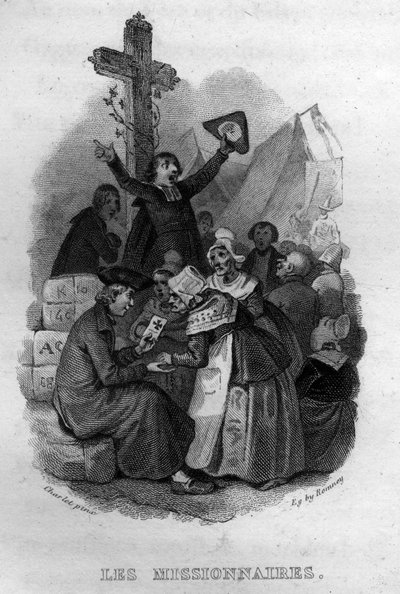 Les Missionnaires Chanson de Beranger en "Oeuvres completes" (1834) de French School