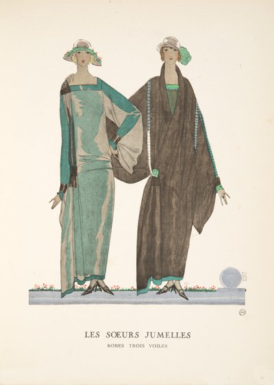 Les Soeurs Jumelles, de una colección de láminas de moda de French School