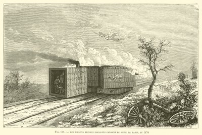 Los vagones blindados empleados durante el sitio de París, en 1870 de French School