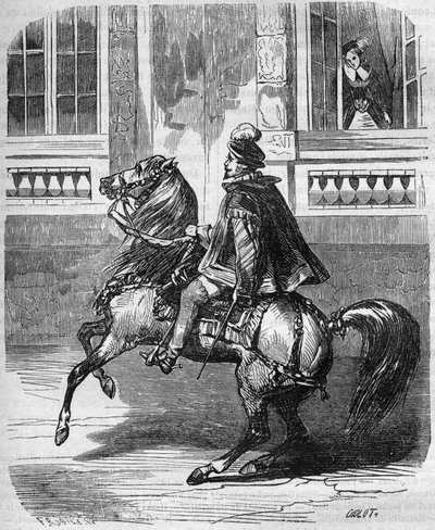 Los amores del rey Enrique II (1519-1559) y Diana de Poitiers (1499-1566). Grabado en “Histoire de la prostitution et de la débauche dans tous les peuples du globe depuis l