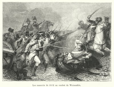 Los conscriptos de 1813 en la batalla de Weissenfels de French School