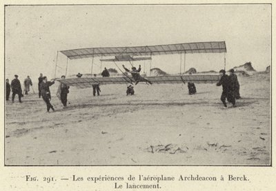 Las experiencias del aeroplano Archdeacon en Berck, El lanzamiento de French School