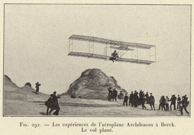 Las experiencias del aeroplano Archdeacon en Berck, El vuelo planeado de French School
