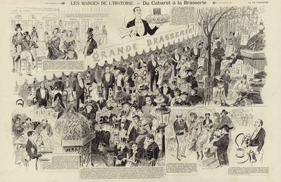 Los márgenes de la Historia, del Cabaret a la Cervecería (grabado) de French School