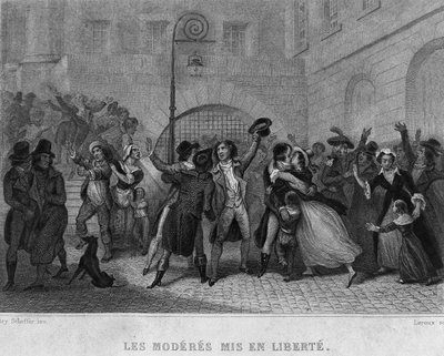 Los moderados puestos en libertad - en “Revolución francesa” de Thiers. Siglo XIX de French School