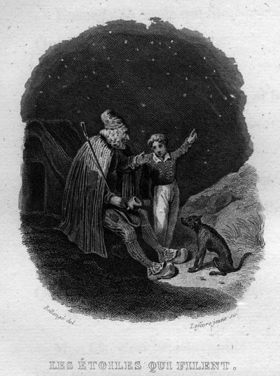 Les étoiles qui filent Chanson de Béranger en “Oeuvres complètes” (1834) de Pierre Jean de Béranger (1780-1857), poeta y compositor francés. de French School