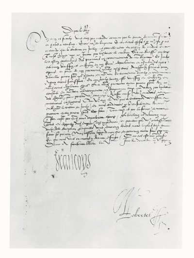 Carta de Francisco I de Francia al Parlamento de Burdeos de French School