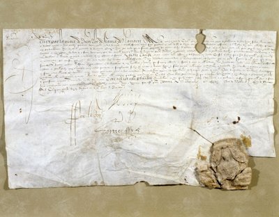 Carta firmada por Enrique IV, instituyendo a Dinan como Presidial después de que la ciudad le fuera devuelta de French School