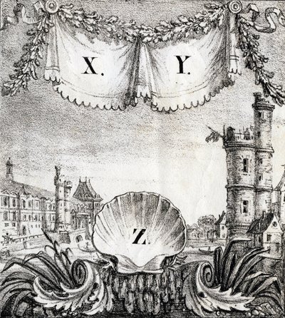 Letras X, Y y Z: París en 1500 - "Alphabet Picturesque des Monumens de Paris" c.1840 (grabado) de French School