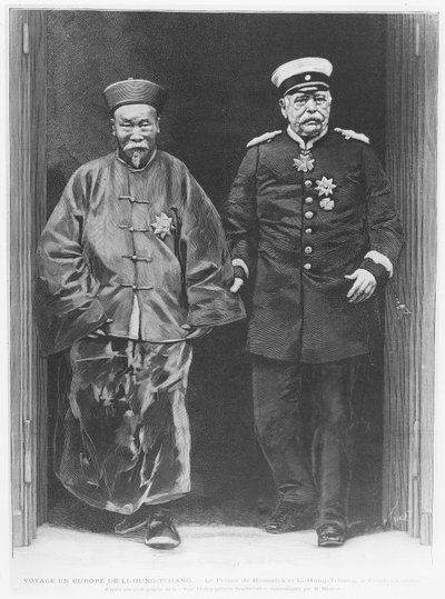 Li-Hung-Tchang en una gira por Europa en 1896 con Otto von Bismarck de French School