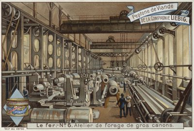 Tarjeta Liebig con la industria del hierro de French School