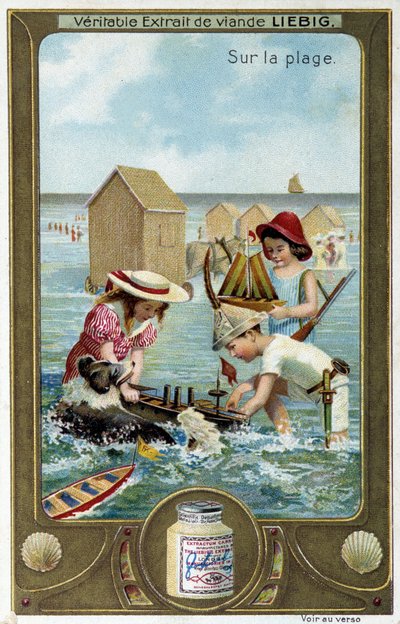 Juego de playa de niños. Siglo XIX de French School