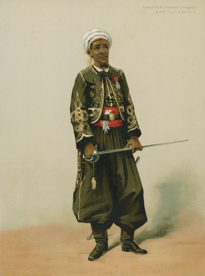 Teniente de zouaves senegaleses, gran uniforme de servicio de French School
