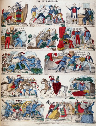 Vida de Giuseppe Garibaldi en varios dibujos. de French School