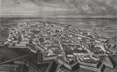Ciudad de Lille en el norte de Francia - grabado en “La France illustree: geographie, histoire, administración statistique” por V.A. Malt-Brown. 1884 de French School
