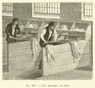 Lino, peinado a mano (grabado) de French School