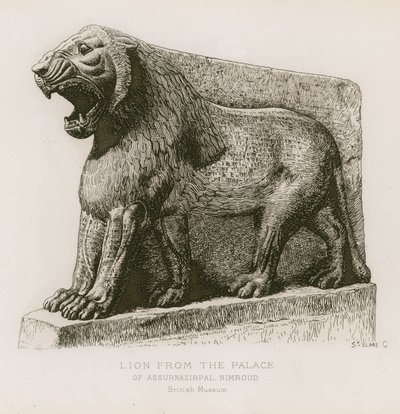 León del palacio de Asurnasirpal, Nimrud, Museo Británico de French School