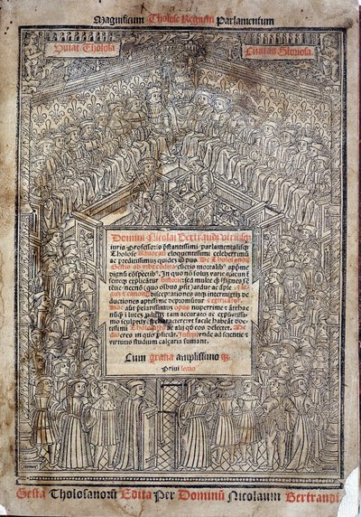 Lit de Justice au Parlement de Toulouse en "De Tholosanorum Gestis", Nicolas Bertrand, Toulouse de French School