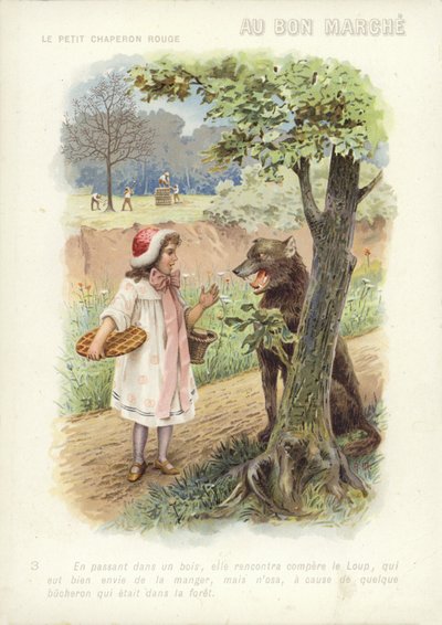 Caperucita Roja hablando con el lobo de French School