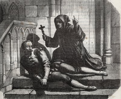 Encerrado en la Torre de Londres, solo salió para subir al cadalso: el Canciller Thomas More (1478-1535) en prisión porque se negó a otorgar el sello real al matrimonio del Rey Enrique VIII (1491-1547) con Ana Bolena de French School