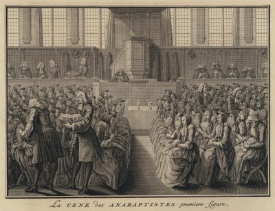 La última cena en una iglesia anabaptista de French School
