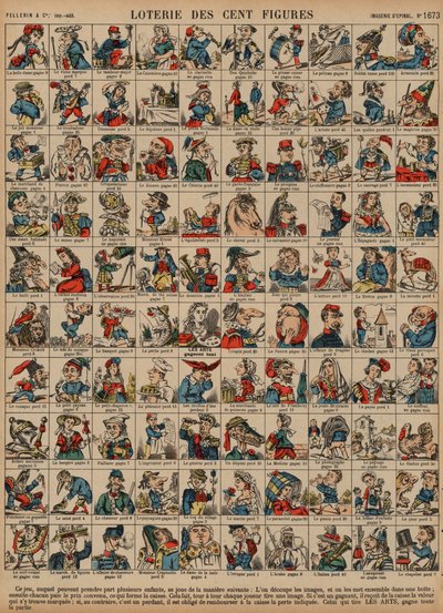 Lotería de cien figuras de French School