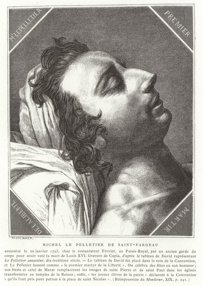 Louis-Michel le Peletier, marqués de Saint-Fargeau, político revolucionario francés, 1793 de French School