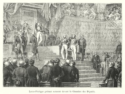 Luis Felipe prestando juramento ante la Cámara de Diputados de French School