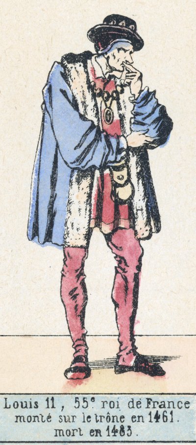 Luis XI, 55º rey de Francia, subió al trono en 1461, murió en 1483 de French School