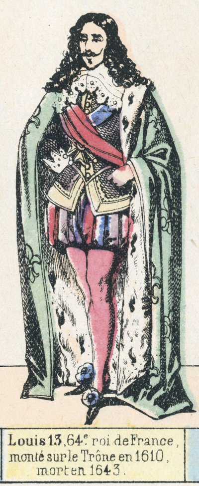 Luis XIII, 64º rey de Francia, subió al trono en 1610, murió en 1643 de French School