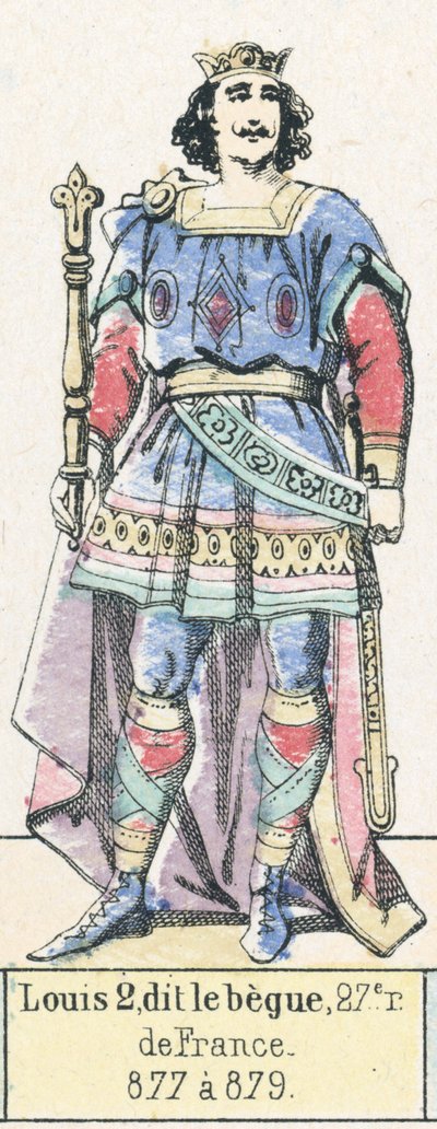Louis II, llamado el Tartamudo, 27º rey de Francia, 877 a 879 de French School