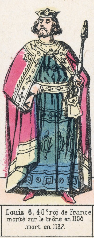 Luis VI, 40º rey de Francia, subió al trono en 1108, murió en 1137 de French School