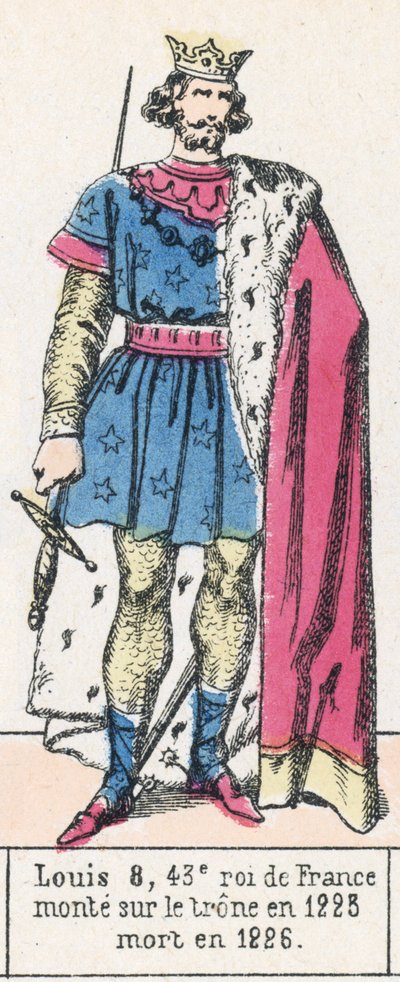 Luis VIII, 43º rey de Francia, subió al trono en 1223, murió en 1226 de French School