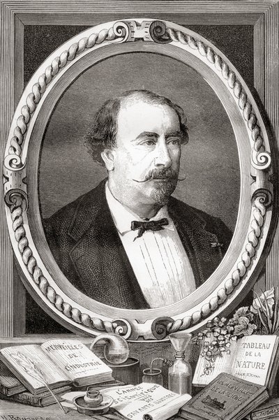 Louis Figuier, científico y escritor francés, de Les Merveilles de la Science, pub.1870 de French School