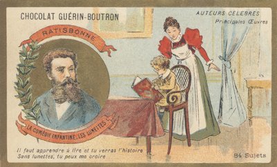 Louis Gustave Fortuné Regensbonne (1827-1900), hombre de letras francés, autor de “La comedia infantil — Las gafas” (1861) de French School