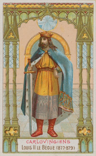 Luis II, rey carolingio de Francia de 877 a 879 de French School