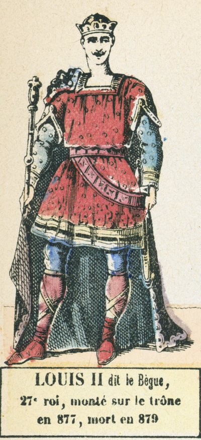 Luis II llamado el Tartamudo, 27º rey, subió al trono en 877, murió en 879 de French School