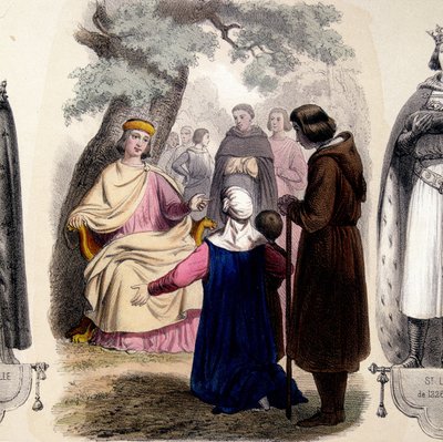 Luis IX, llamado San Luis (1214-1270) impartiendo justicia bajo un roble de French School