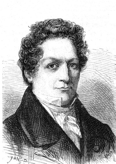 Louis Jacques Thenard (1777-1857), químico francés, descubrió el boro y el agua oxigenada. Grabado de 1867 de French School