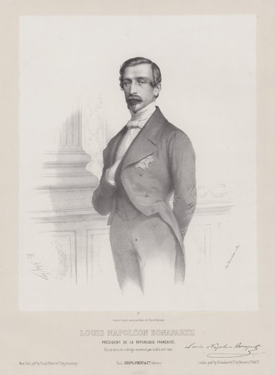 Luis Napoleón Bonaparte, Presidente de la República Francesa, c1848 (litografía) de French School