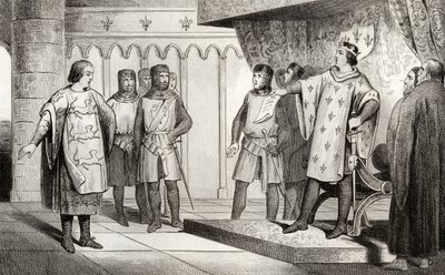 Luis VIII (1187-1226) el León recibe un enviado de su enemigo Enrique III (1207-72) de Inglaterra, de 