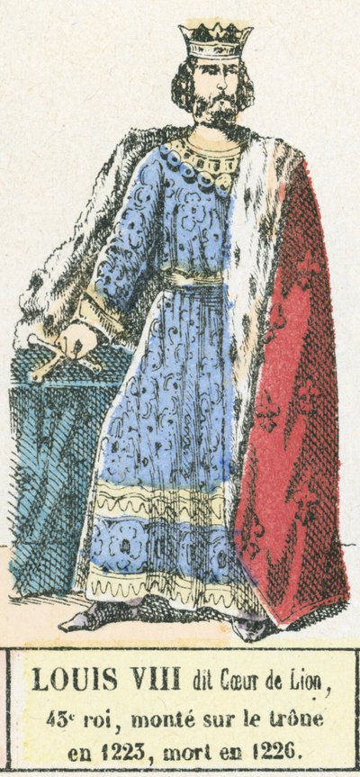 Luis VIII llamado Corazón de León, 43º rey, sube al trono en 1223, muere en 1226 de French School