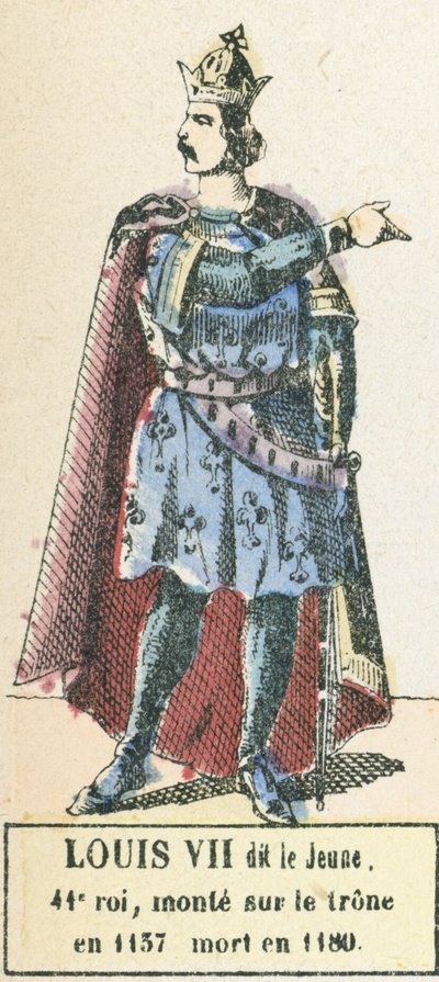 Luis VII llamado el Joven, 41º rey, subió al trono en 1137, murió en 1180 de French School