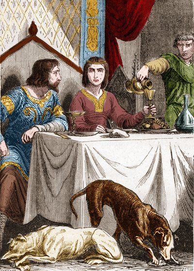 Luis VII el Joven o el Piadoso (1120-1180) con su esposa Alienor de Aquitania (1122-1204) (o Leonor de Guyena) de French School
