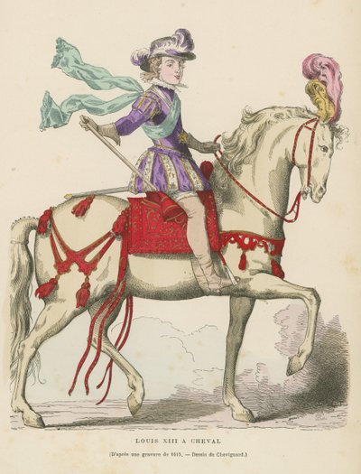 Luis XIII de Francia a caballo de French School
