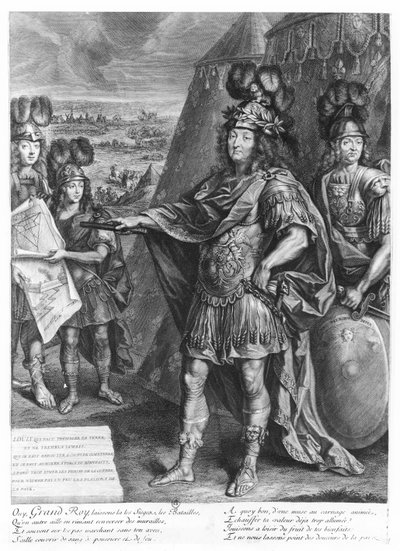 Luis XIV dando órdenes para fortificar las fronteras (grabado) de French School