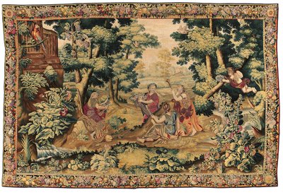 Tapiz mitológico de Luis XIV, Gobelins o Beauvais, finales del siglo XVII de French School