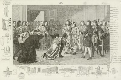 Luis XIV presentando a su nieto, Felipe V, a los enviados españoles, como su nuevo rey, 1700 de French School
