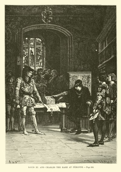 Luis XI y Carlos el Temerario en Peronne de French School
